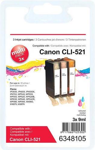 Produktbild Office Depot Tintenpatrone Kompatibel Canon CLI-521C/M/Y Cyan, Magenta, Gelb