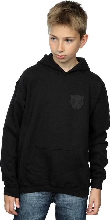 Produktbild Jungen Black Panther Schwarz auf Schwarz Brust Druck Hoodie (140, 146)