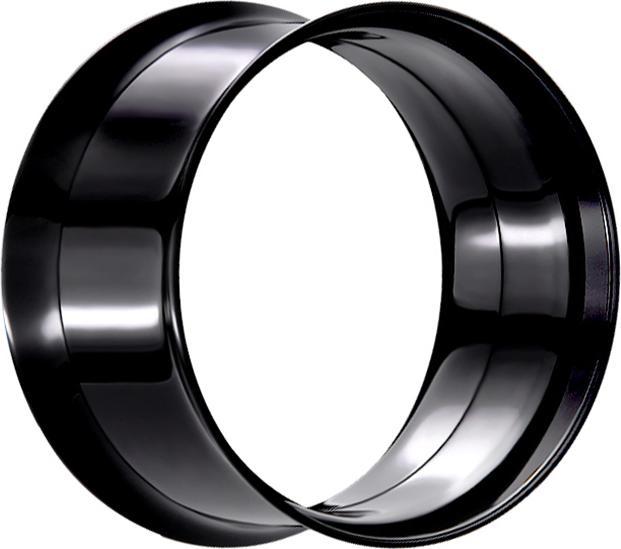 Star Piercing Flared Tunnel schwarz mit Schraubewinde (Chirurgenstahl 316L)