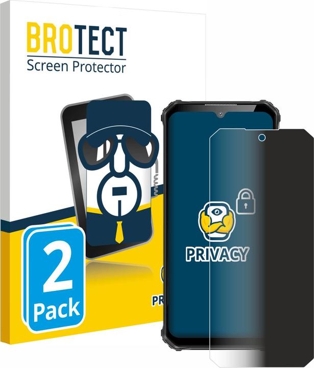 Productafbeelding BROTECT Anti-spionnetje privacyfolie Beschermfolie tegen blauw licht (2 Stuk, Oukitel WP22)