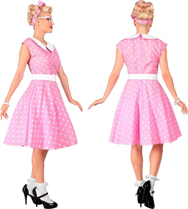 Image du produit Widmann MODE ROCK'N'ROLL ROSA des années 50 (robe avec jupon, ceinture, serre-tête), M (M)