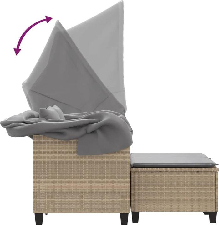 Actual product image VidaXL 2-seater garden sofa with roof and stools
