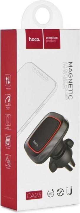 Actual product image Hoco Car phone holder CA23, fixed on the ventilation grill, magnetic