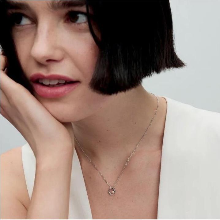 Image du produit Pandora Collier Pavé organique & Perles de culture d'eau douce traitées (Argent 925, 45 cm)