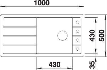 Actual product image Blanco Faron XL 6 S (Top-mounted sink, 100 cm, 50 cm)