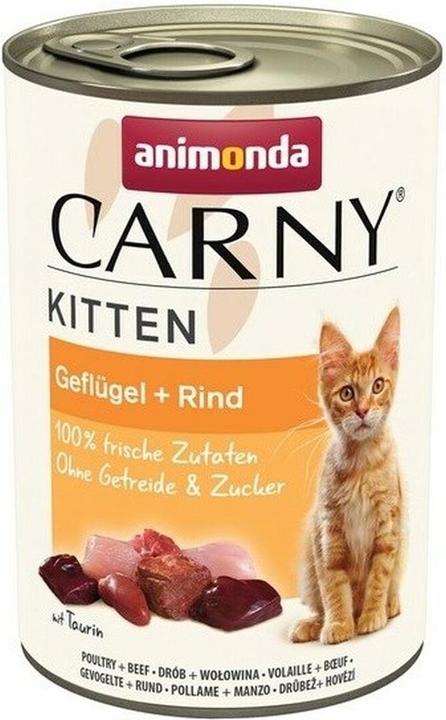 animonda Carny Kitten Beef with poultry - Nassfutter für Katzen - 400g (Welpe + Kitten, 1 Stk., 400 g)