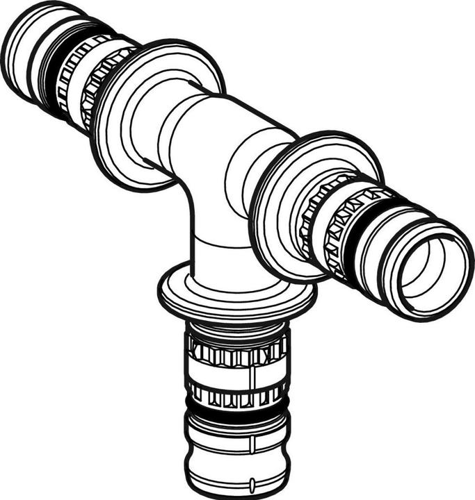 Actual product image Geberit Mepla press fitting T-piece 90 plastic 63 mm 627.310.00.5 (Press connection)