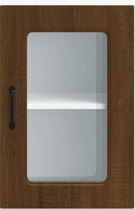 Immagine prodotto VidaXL Pensile da cucina con anta in vetro Kalmar marrone effetto rovere (40 x 31 x 60 cm)