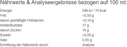 Nährwerte und Zutaten Herbaria Blutquick mit Eisen und Vitaminen Bio (1 Stück, Flüssigkeit)