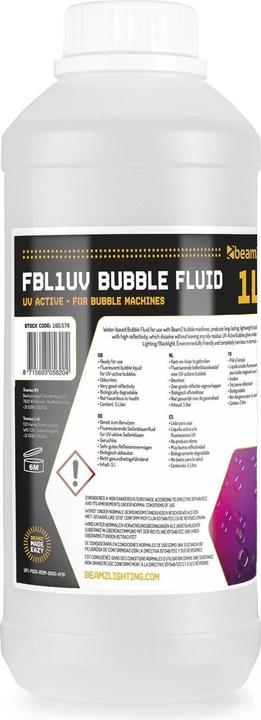 BeamZ Savon liquide Bubble Liquid UV 1 l 1 l (Liquide de bulle)