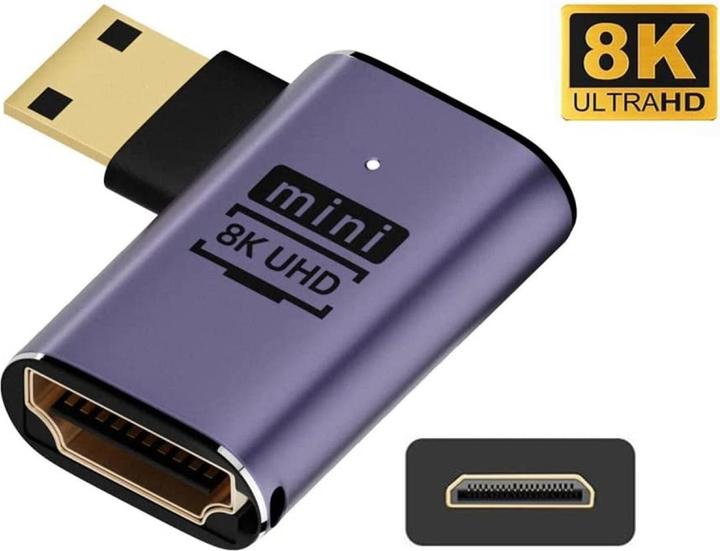 Immagine prodotto PowerGuard Adattatore da Mini HDMI a HDMI 2.1 con angolo di 90 gradi a sinistra (Mini HDMI)