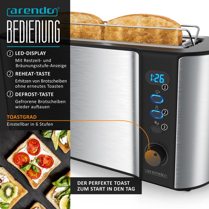 Image du produit Arendo Set de petit-déjeuner, bouilloire en verre 1,7l avec passoire à thé et grille-pain 2 tranches à (1.70 l)