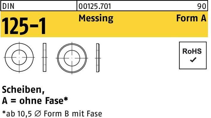 Actual product image Washer DIN 125-1 Form A 3.2 x 7 x0.5 Brass