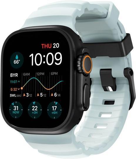 Immagine prodotto Nomad Rocky Point Band 46/49mm Icy Blue Glow Connector Black (Gomma fluorurata (FKM), Apple Watch Ultra 2, Apple Watch Ultra)