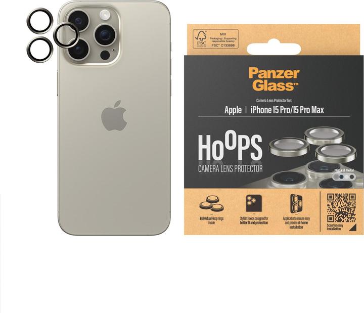 Produktbild PanzerGlass Hoops Camera Lens Protector (1 Stück, Apple iPhone 15 Pro Max, Apple iPhone 15 Pro)