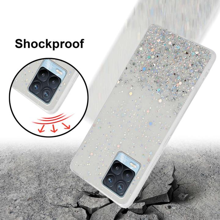 Actual product image Cadorabo Bumper Case for Realme 8 4G / 8 PRO TPU funkelnder Glitter (realme 8)