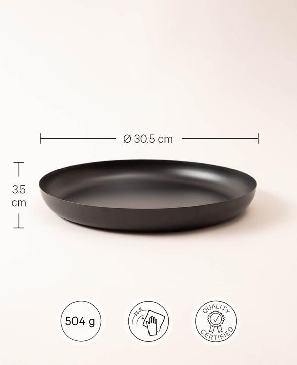 Immagine prodotto Esmée Vassoio da portata rotondo / vassoio decorativo in metallo nero, Ø 30,5 cm