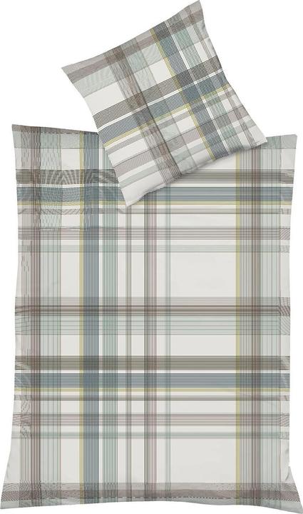 Produktbild Fleuresse Mako-Satin Bettwäsche Milano 114323 beige grün (Bettwäsche Set, 155x220 cm + 80x80 cm)