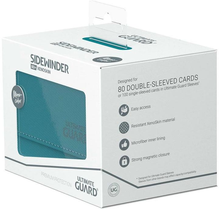 Actual product image Ultimate Guard Card Box XenoSkin Sidewinder Monocolor 80+ Petrol Blue
