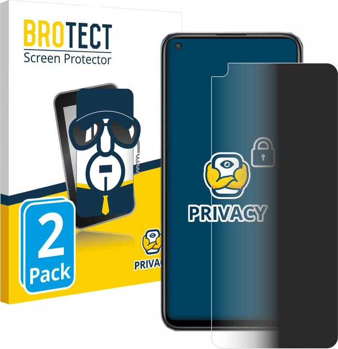 Productafbeelding BROTECT Anti-spionnetje privacyfolie Beschermfolie tegen blauw licht (2 Stuk, Xiaomi Redmi Note 9T 5G)