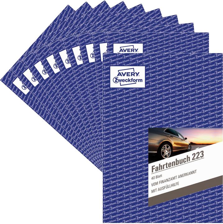 Produktbild Avery Zweckform 223-10 DIN A5 Fahrtenbuch Anzahl der Blätter: 40 Weiss 10 St. (40 x)