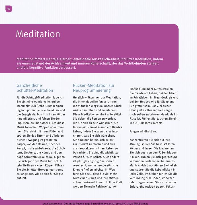 Produktbild Das grosse Rücken-Yoga-Buch (Deutsch, Patricia Römpke, Jutta Pietsch, 2024)