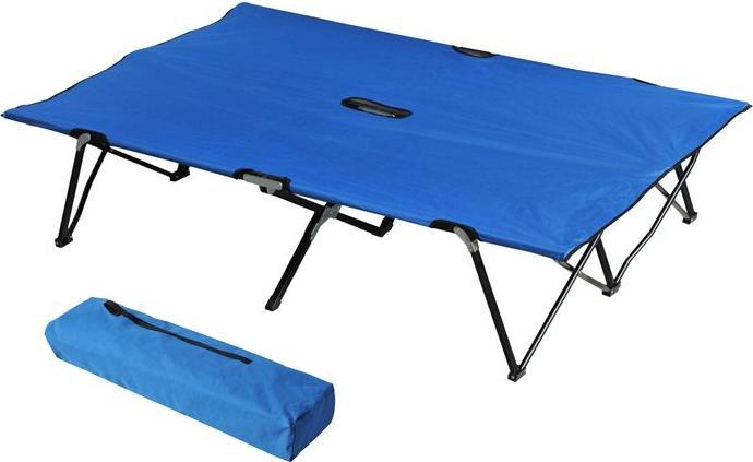 Produktbild Swisshandel24 Campingbett Klappbar für 2 Personen Feldbett Klappbett mit Tragetasche bis 136 kg belastbar Stahl Ox