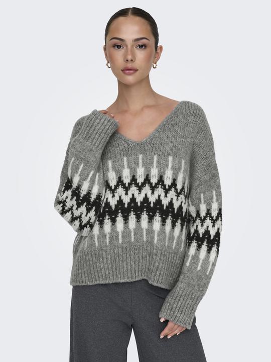 Produktbild JdY Jdydinea L/S Rev V-Neck Jacq Pull Knt (L)
