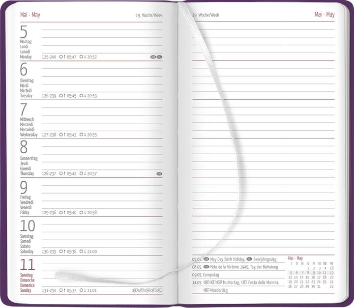 Image du produit Alpha Edition Ladytimer Slim Deluxe Purple 2025 Calendrier de poche, 9x15,6cm, calendrier avec 128 (9 x 16 cm, Allemand)