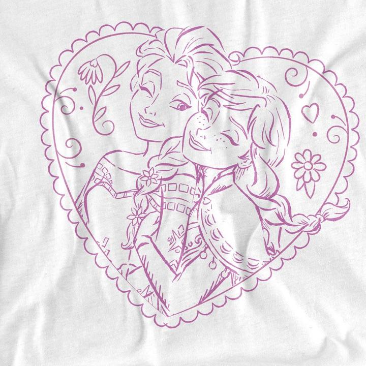 Actual product image Disney Frozen Childrens/Kids Anna And Elsa Heart T-Shirt (152, 158)