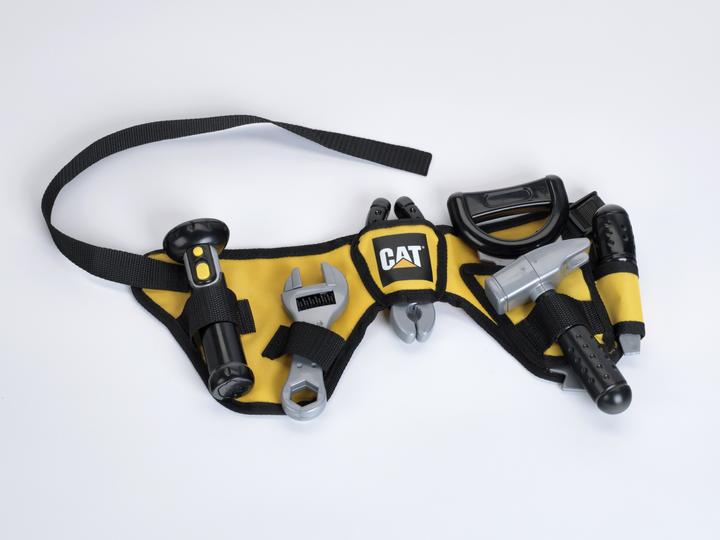 Image du produit Theo Klein 3222 CAT Ceinture à outils | Avec un outillage robuste comme marteau, pince etc... | Lampe-torche à