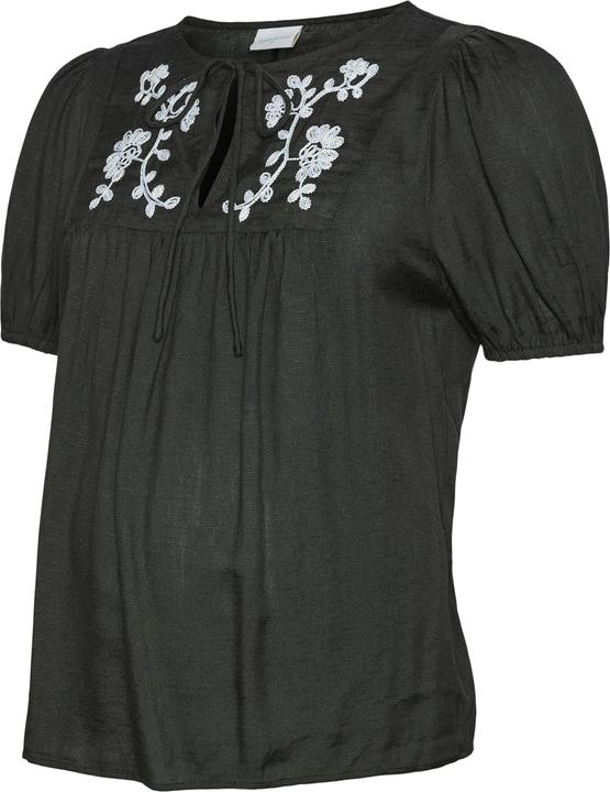 Mamalicious Normal geschnitten Rundhals Elastische Bündchen Ballonärmel Top Bluse