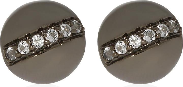 Image du produit Xen Boucles d'oreilles avec 12 topazes blanches env. 0,26 ct. noir rhodium (Argent sterling 925)