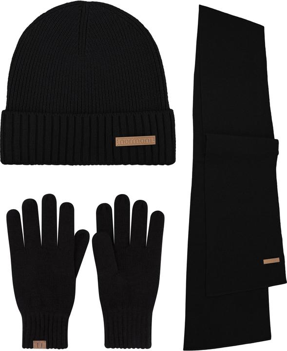 Produktbild Normani Winterset aus Merinowolle Mütze, Schal und Handschuhe glatt Yuma - 9623 (One Size)