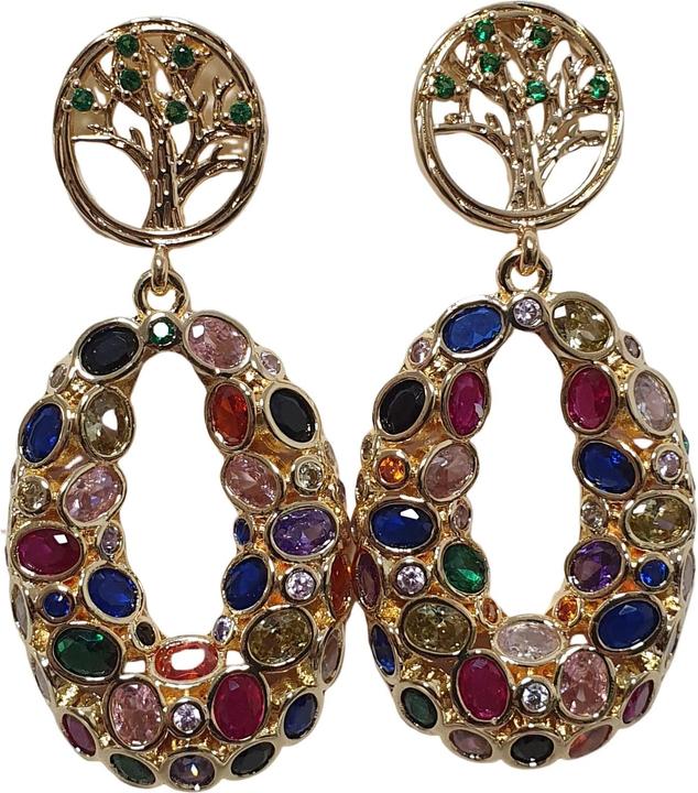 L'Officiel Orecchino colore oro con zirconi multicolore