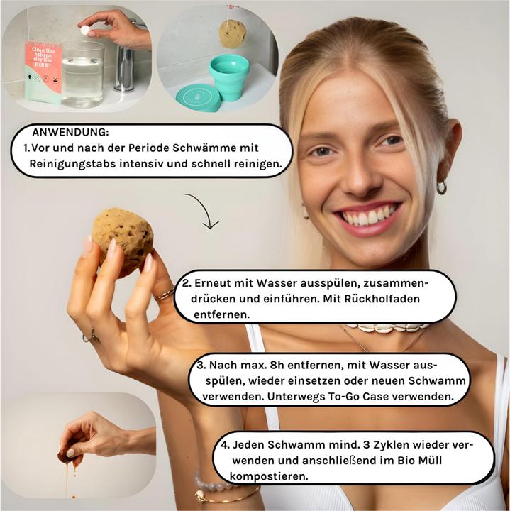 Produktbild Hera Organics Menstruationsschwamm Faden (M)