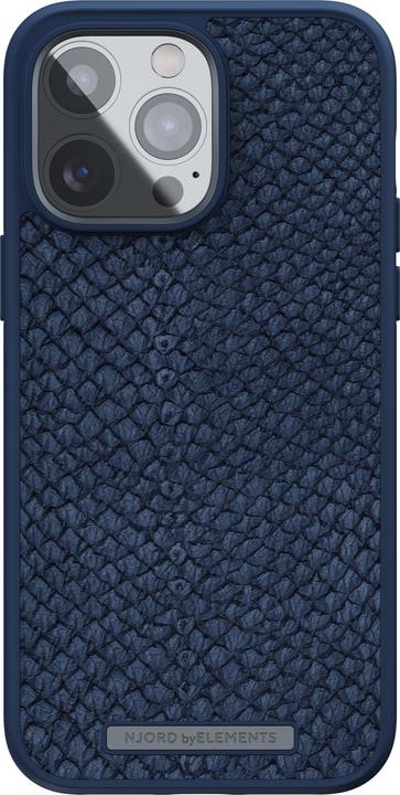 Produktbild Njord Hard-Cover Salm.Leather Magsafe Case blue (Apple iPhone 14 Pro Max)