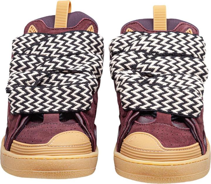 Actual product image Lanvin curb suede and fabric sneaker color bordeaux (42)