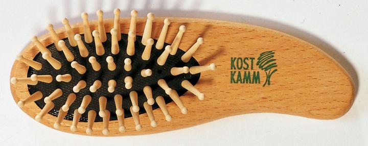 Produktbild Kost Kamm Holzbürste DELPHIN Buche abgerundete Holznoppen, 14.5cm