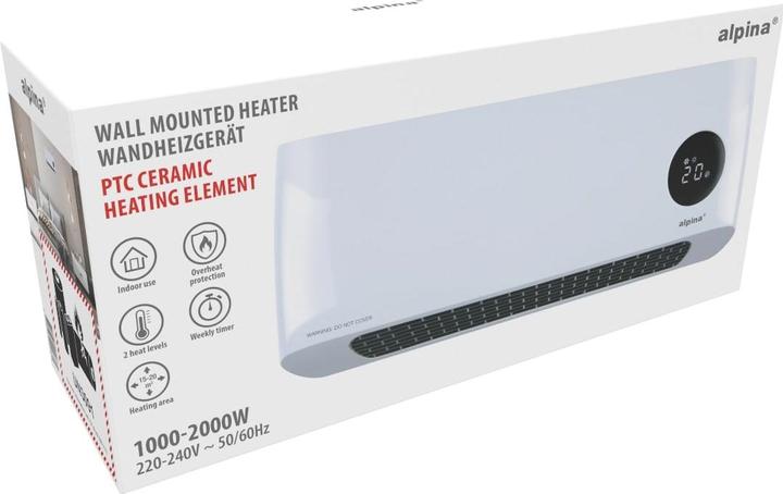 Actual product image alpina Wandheizgerät, 2000 W, mit Fernbedienung, weiss (2000 W)