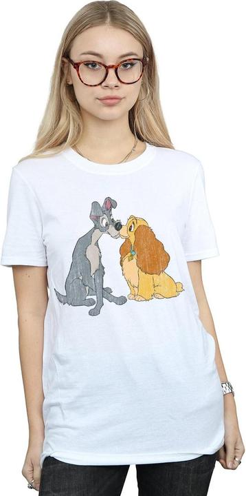 Immagine prodotto Disney Lady And The Tramp Distressed Kiss Maglietta Ampia Donna (M)