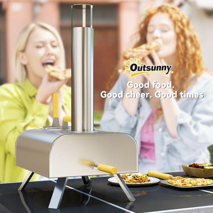 Image du produit Swisshandel24 Outdoor Pizzaofen Holzbefeuerter Pizza Ofen Edelstahl, Pizzastein (Four à pizza à bois)