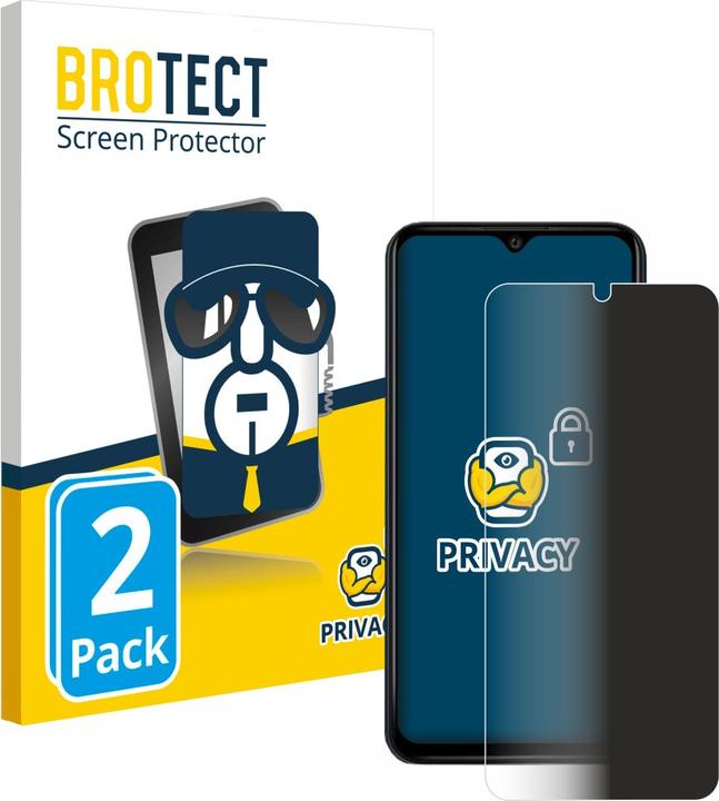 Produktbild BROTECT Sichtschutzfolie Anti-Spy Privacy Folie Blaulicht-Schutz (2 Stück, Wiko Y62 Plus)