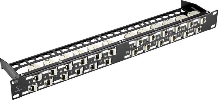 Produktbild Renkforce 24 Port CAT 6a KS10 Keystone Patchpanel Modular 45°