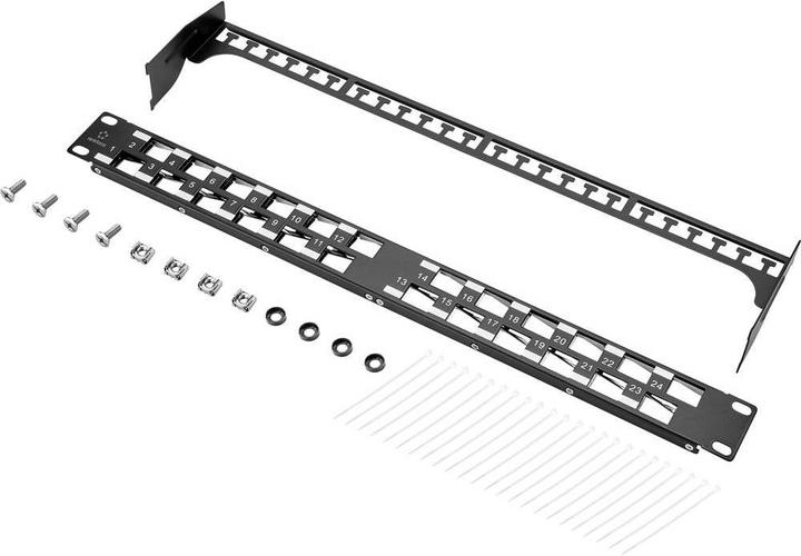Produktbild Renkforce 24 Port CAT 6a KS10 Keystone Patchpanel Modular 45°