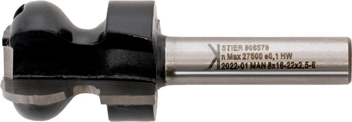 Actual product image Stier Handle moulding cutter HW 8 mm diameter 22-16 R2.5/6
