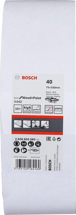 Produktbild Bosch Professional Zubehör PRO X440 Schleifband, 75 x 533 mm, G40 (40)