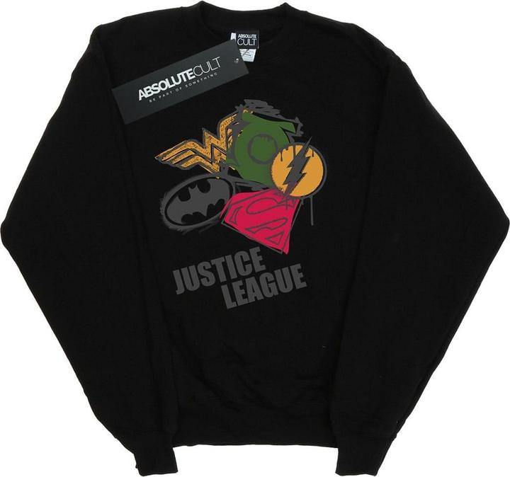 Actual product image Mens Justice League Spray Logos Sweatshirt (L)