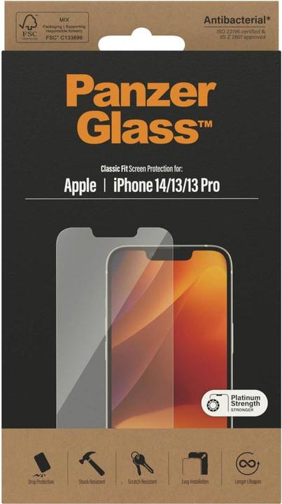 Produktbild PanzerGlass Classic Fit (1 Stück, Apple iPhone 14, Apple iPhone 13 Pro, Apple iPhone 13)