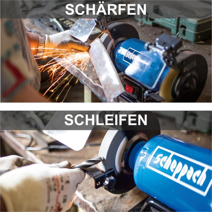 Image du produit Scheppach SM150LB Ponceuse double avec brosse - 230-240V 50Hz 400W - 150mm (Meuleuse d'établi, 400 W)